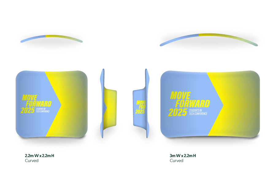 fabric stretch media walls curved gallery